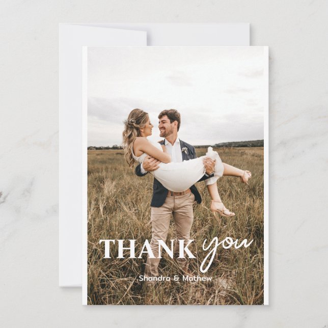 Tarjeta De Agradecimiento Boda Personalizada Personalizada  (Anverso)