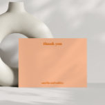 Tarjeta De Agradecimiento Boda personalizada Retro de caída de bolas Minimal<br><div class="desc">Tarjeta de agradecimiento de boda personalizada simple retro Peach Minimalista en negrita</div>