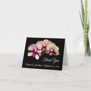 Tarjeta De Agradecimiento Boda personalizado de flores de orquídeas