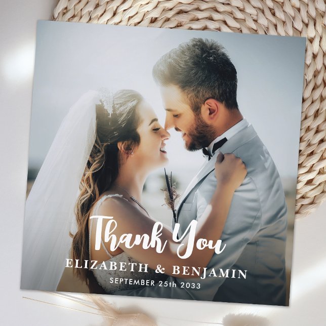 Tarjeta De Agradecimiento Boda personalizado de fotografía Personalizado sim (Subido por el creador)