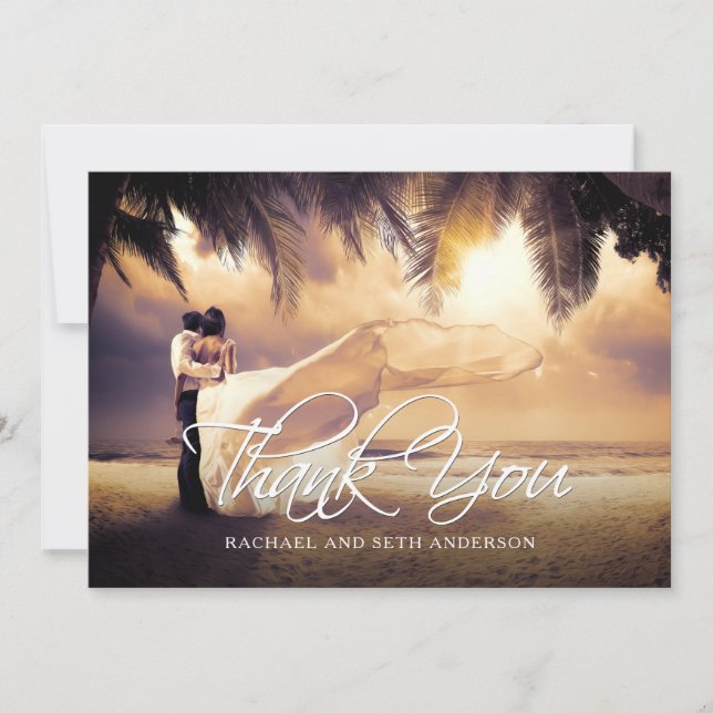 Tarjeta De Agradecimiento Boda Personalizado de fotos Gracias (Anverso)