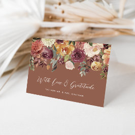 Tarjeta De Agradecimiento Boda personalizado de la floración rusa