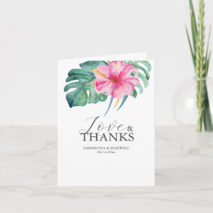 Tarjeta De Agradecimiento Boda personalizado Gracias Cartas Flor Rosa