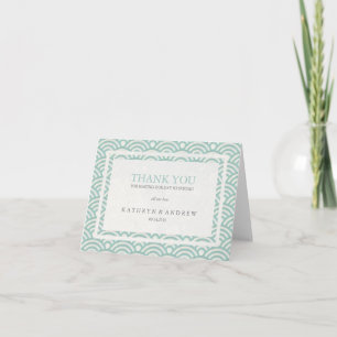 Tarjeta De Agradecimiento Boda personalizado japonés Seigaiha Gracias