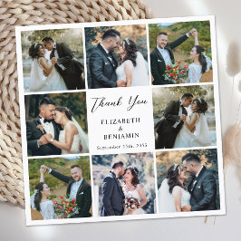 Tarjeta De Agradecimiento Boda personalizado moderno simple de 8 Collages de