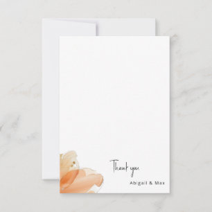 Tarjeta De Agradecimiento Boda personalizado naranja Blossom