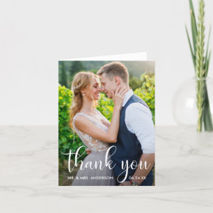 Tarjeta De Agradecimiento Boda Photo Modern Caligraphy Script Note