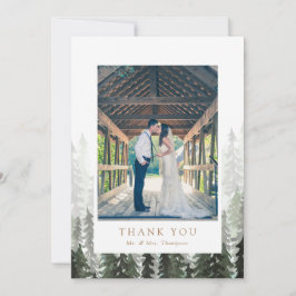 Tarjeta De Agradecimiento Boda Pine Forest Gracias