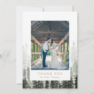 Tarjeta De Agradecimiento Boda Pine Forest Gracias