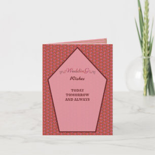 Tarjeta De Agradecimiento Boda Pink Pattren Saludos Deseosos Felicidades