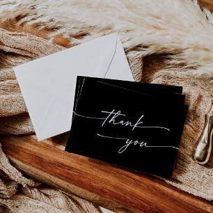 Tarjeta De Agradecimiento Boda plano de color de Moda Boho EDITABLE