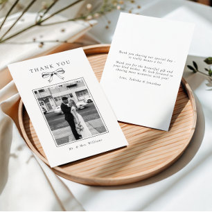 Tarjeta De Agradecimiento Boda plano de foto de barba negra vintage