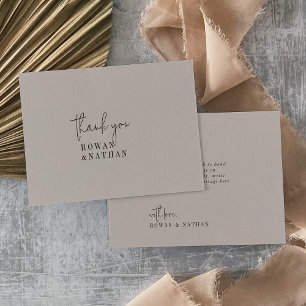 Tarjeta De Agradecimiento Boda plano EDITABLE DE COLOR DE Moda moderna