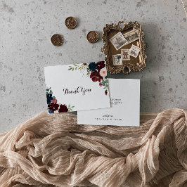 Tarjeta De Agradecimiento Boda plano floral con acuarela de color claro