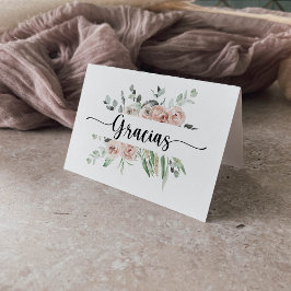 Tarjeta De Agradecimiento Boda plegado de la flor rosa rosa clásica Gracias