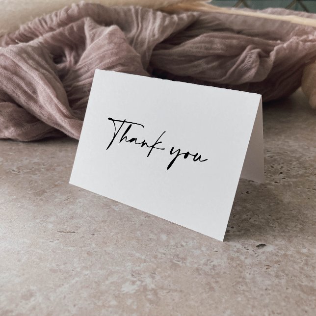 Tarjeta De Agradecimiento Boda plegado moderno elegante caligrafía (Subido por el creador)