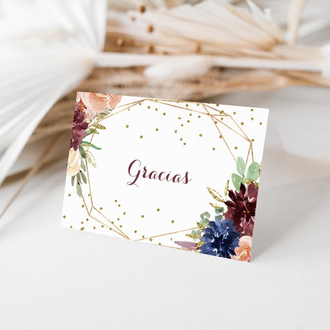Tarjeta de agradecimiento Boda plegado Purpurina d (Subido por el creador)