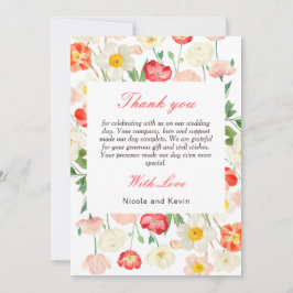 Tarjeta De Agradecimiento Boda Primaria Tulips y Daffodils