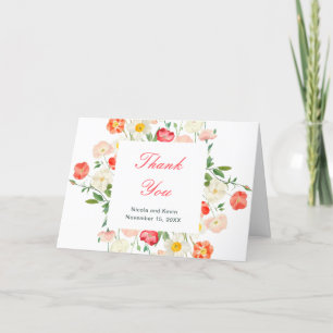 Tarjeta De Agradecimiento Boda Primaria Tulips y Daffodils