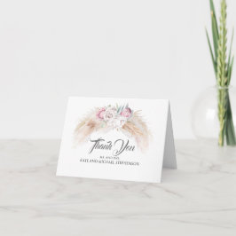 Tarjeta De Agradecimiento Boda Protea del Rey Rosa de Pampas Gracias