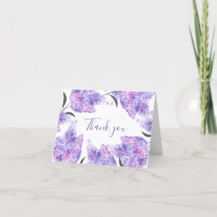 Tarjeta De Agradecimiento Boda Purple Lilac Floral Verano Gracias