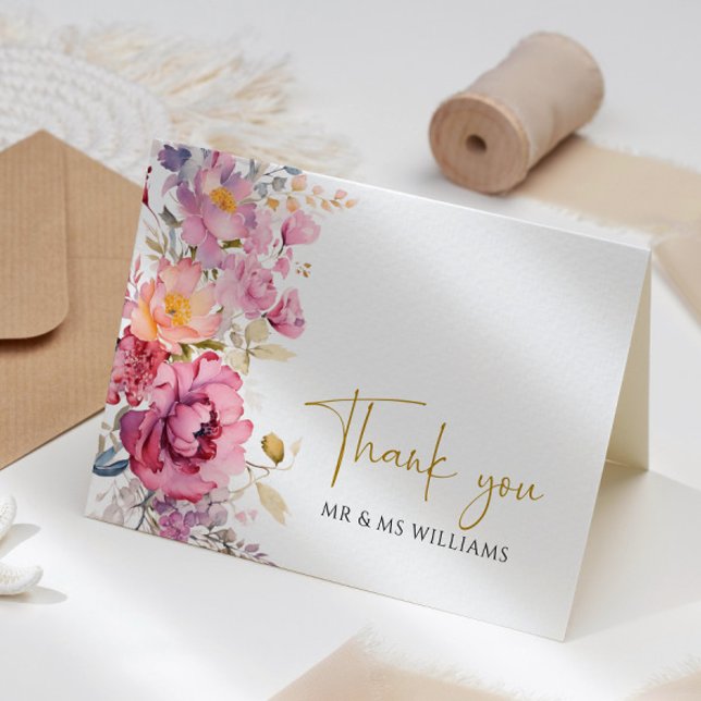 Tarjeta De Agradecimiento Boda Purple Wildflowers (Subido por el creador)