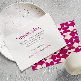 Tarjeta De Agradecimiento Boda púrpura de vieira Retro Circle Mid Century