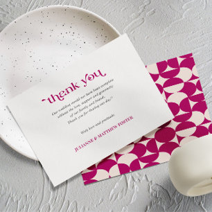 Tarjeta De Agradecimiento Boda púrpura de vieira Retro Circle Mid Century