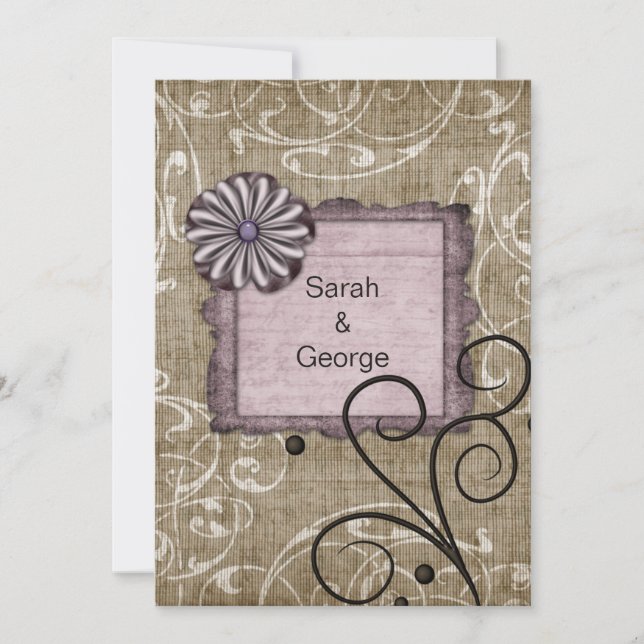 Tarjeta De Agradecimiento boda púrpura Gracias (Anverso)