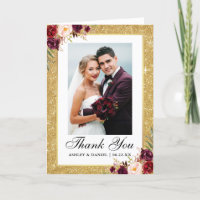 Boda Purpurina de oro Burgundy Floral Fold