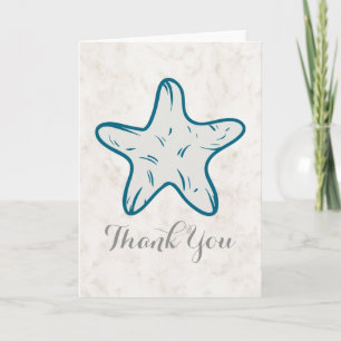 Tarjeta De Agradecimiento Boda Real Rustic Starfish