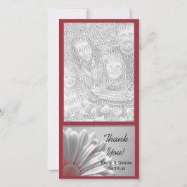 Tarjeta De Agradecimiento Boda Red Floral Highlights