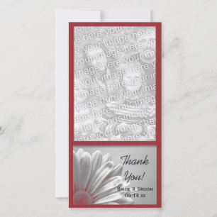 Tarjeta De Agradecimiento Boda Red Floral Highlights