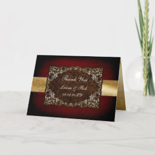 Tarjeta De Agradecimiento boda regente rojo rústico Gracias