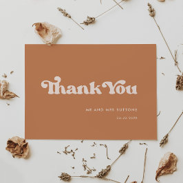 Tarjeta De Agradecimiento Boda retro de azúcar marrón elegante