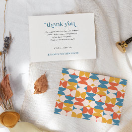 Tarjeta De Agradecimiento Boda Retro Media Circle Scallop Mid Century