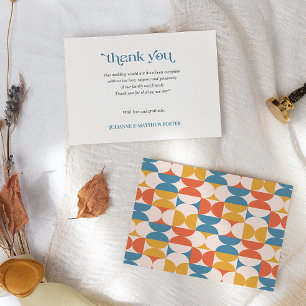 Tarjeta De Agradecimiento Boda Retro Media Circle Scallop Mid Century
