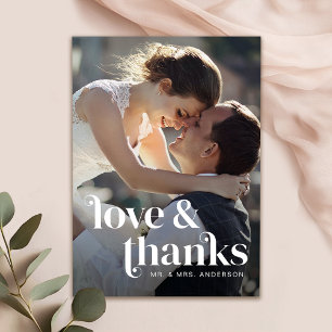 Tarjeta De Agradecimiento Boda retro moderno