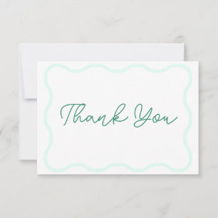 Tarjeta De Agradecimiento Boda retro ondulado verde
