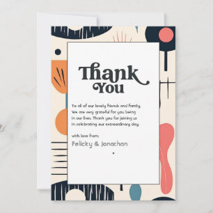 Tarjeta De Agradecimiento Boda Retro Vintage Encanto Clásico