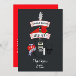Tarjeta De Agradecimiento Boda Rock and Roll