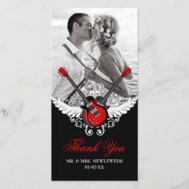 Tarjeta De Agradecimiento Boda Rock and Roll Gracias