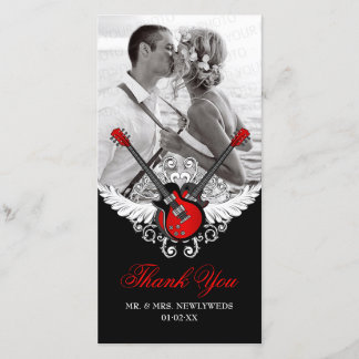 Tarjeta De Agradecimiento Boda Rock and Roll Gracias