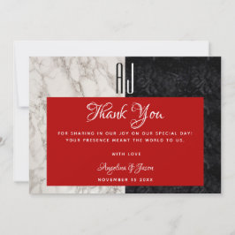 Tarjeta De Agradecimiento Boda Roja Moderna