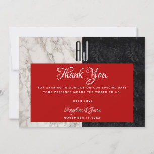 Tarjeta De Agradecimiento Boda Roja Moderna