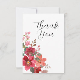 Tarjeta De Agradecimiento Boda Rojo Sin Tiempo
