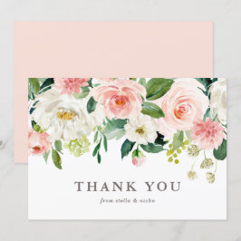 Tarjeta De Agradecimiento Boda Romantic Watercolor Spring