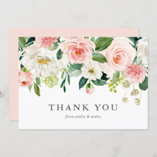 Tarjeta De Agradecimiento Boda Romantic Watercolor Spring
