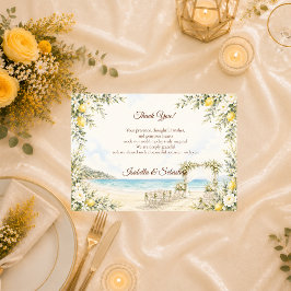 Tarjeta De Agradecimiento Boda Romántica Costera