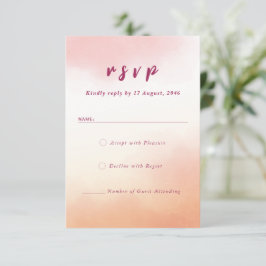 Tarjeta De Agradecimiento Boda romántica de color acuático RSVP
